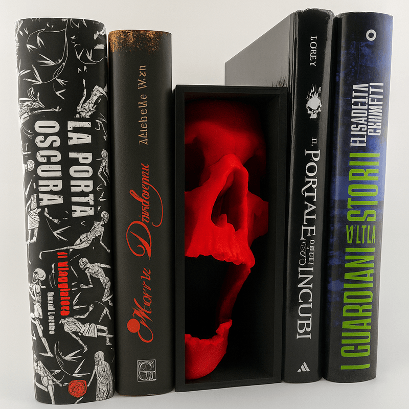 Carti si Birotica - Carti - Accesorii pentru cititori - Accesoriu Decorativ pentru Biblioteca, Craniu Rosu - Infinity.ro