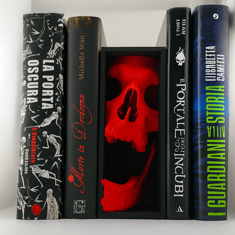 Carti si Birotica - Carti - Accesorii pentru cititori - Accesoriu Decorativ pentru Biblioteca, Craniu Rosu - Infinity.ro