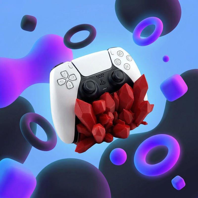 PC, gaming si accesorii - Gaming - Accesorii gaming - Accesorii console gaming - Suport controller gaming cu design cristale, rosu, 15cm - Infinity.ro
