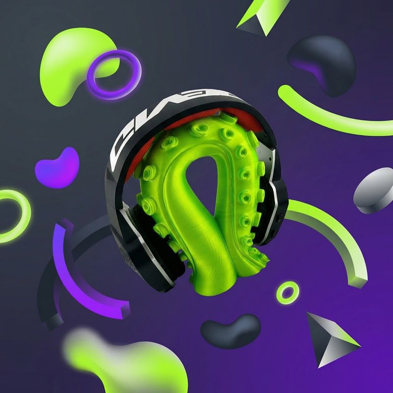PC, gaming si accesorii - Periferice PC - Periferice Diverse - Suport Casti cu Forma Tentaculara, Verde, 18 cm - Infinity.ro