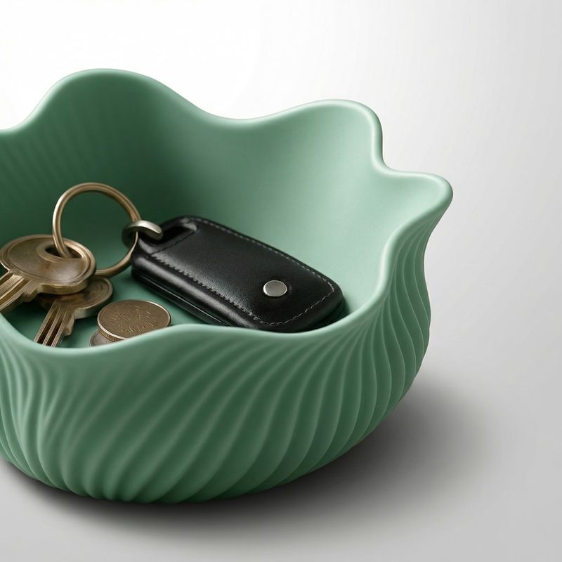 Casa si Gradina - Decoratiuni - Obiecte decorative - Vaze si boluri decorative - Bol Decorativ cu Margine Ondulata, Verde Menta, 14 cm - Infinity.ro