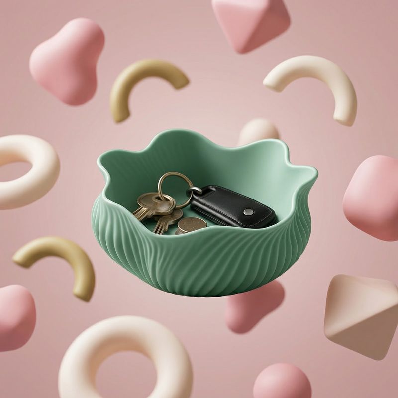 Casa si Gradina - Decoratiuni - Obiecte decorative - Vaze si boluri decorative - Bol Decorativ cu Margine Ondulata, Verde Menta, 14 cm - Infinity.ro