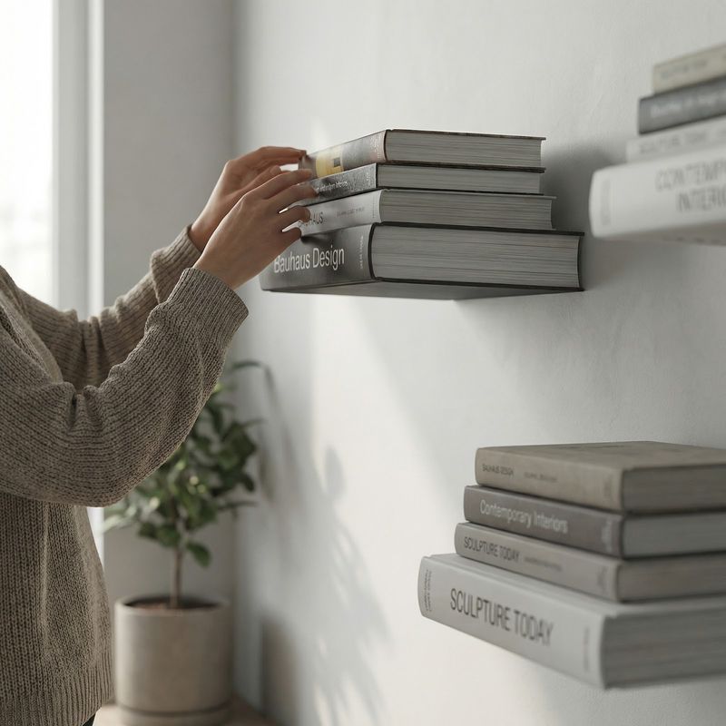 Casa si Gradina - Mobilier - Biblioteci si rafturi - Rafturi - Raft de Perete cu Efect Plutitor, Alb, 15 cm - Infinity.ro