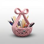Carti si Birotica - Birotica - Accesorii de birou - Suporturi accesorii birou - Organizator Birou tip Cos cu Funda, Roz, 12 cm - Infinity.ro