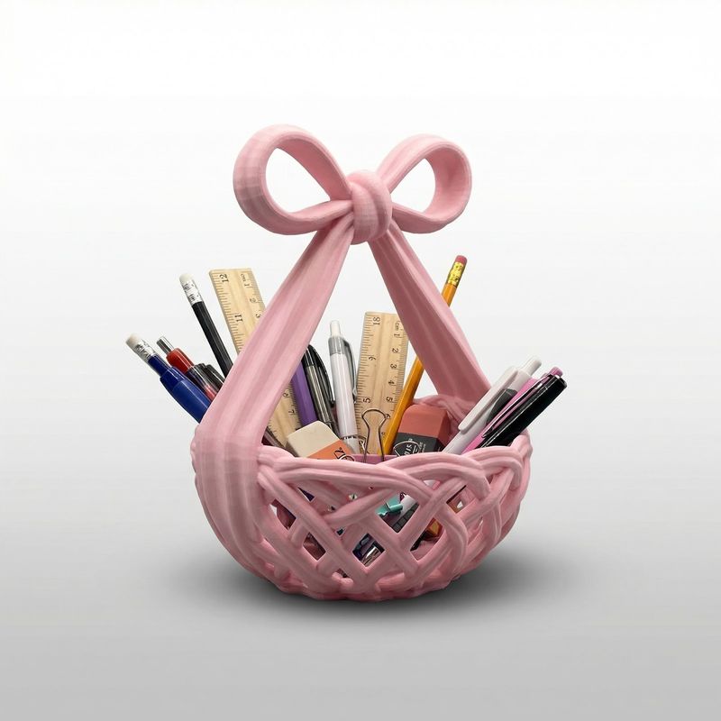 Carti si Birotica - Birotica - Accesorii de birou - Suporturi accesorii birou - Organizator Birou tip Cos cu Funda, Roz, 12 cm - Infinity.ro