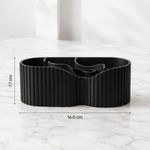 Carti si Birotica - Birotica - Accesorii de birou - Suporturi accesorii birou - Organizator Birou Sculptural cu Nervuri, Negru, 19 cm - Infinity.ro