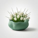 Casa si Gradina - Decoratiuni - Obiecte decorative - Vaze si boluri decorative - Bol Decorativ cu Margine Ondulata, Verde Menta, 14 cm - Infinity.ro