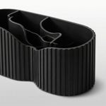 Carti si Birotica - Birotica - Accesorii de birou - Suporturi accesorii birou - Organizator Birou Sculptural cu Nervuri, Negru, 19 cm - Infinity.ro