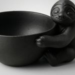 Casa si Gradina - Decoratiuni - Obiecte decorative - Vaze si boluri decorative - Bol Decorativ cu Forma Relaxanta, Negru, 21 cm - Infinity.ro