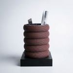 Carti si Birotica - Birotica - Accesorii de birou - Suporturi accesorii birou - Suport Pixuri Modular cu Textura Moderna, Maro, 10 cm - Infinity.ro