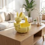 Casa si Gradina - Decoratiuni - Obiecte decorative - Vaze si boluri decorative - Bol Decorativ Iepuras Saltaret, Galben, 17 cm - Infinity.ro