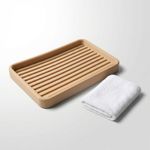Casa si Gradina - Sanitare - Suporturi si accesorii baie - Accesorii baie - Tava organizatoare baie, bej, 25cm, striatii longitudinale - Infinity.ro