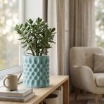 Casa si Gradina - Gradinarit si plante - Plante si ghivece - Ghivece si suporturi - Ghiveci Decorativ Albastru, Textura Organica, 15 cm - Infinity.ro