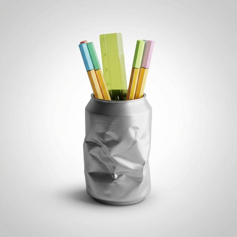 Carti si Birotica - Birotica - Accesorii de birou - Suporturi accesorii birou - Suport Pixuri Sculptural Tip Doza Sifonata, Gri, 16 cm - Infinity.ro