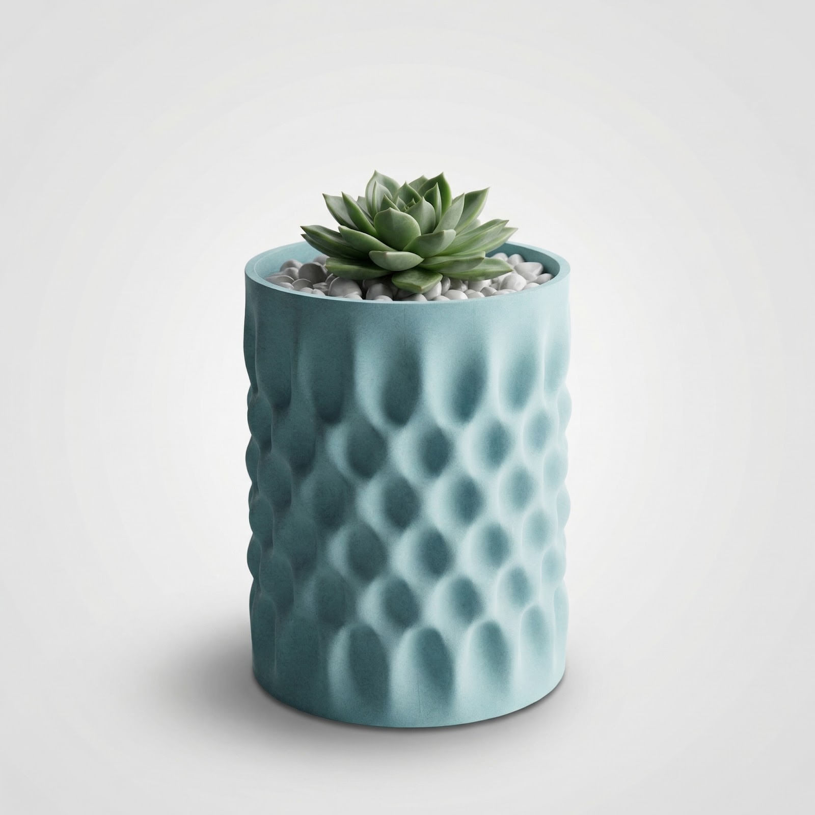 Ghiveci Decorativ Albastru, Textura Organica, 15 cm