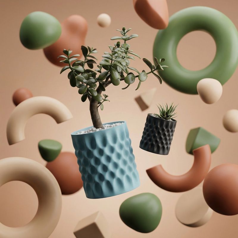 Casa si Gradina - Gradinarit si plante - Plante si ghivece - Ghivece si suporturi - Ghiveci Decorativ Albastru, Textura Organica, 15 cm - Infinity.ro