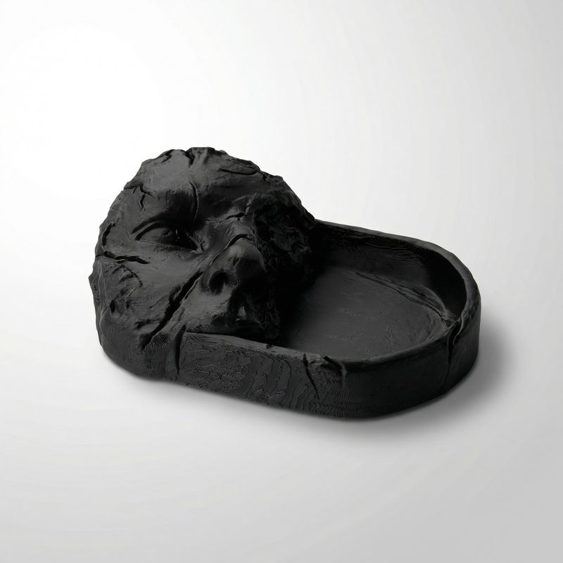 Casa si Gradina - Decoratiuni - Obiecte decorative - Accesorii decorative - Tava decorativa sculpturala, neagra, 22 cm - Infinity.ro