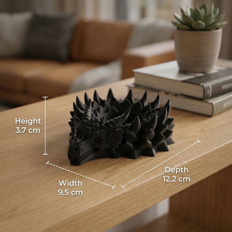 Casa si Gradina - Decoratiuni - Obiecte decorative - Accesorii decorative - Suport lumanare tip pastila Dragon Fantezie, negru, 12 cm - Infinity.ro