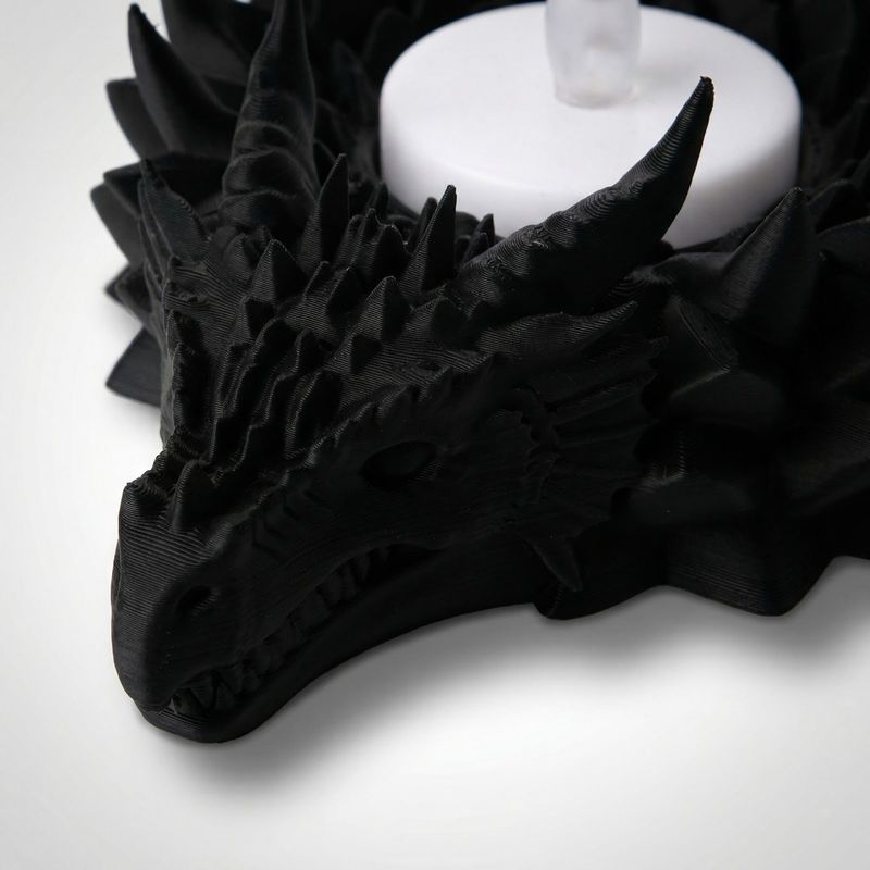 Casa si Gradina - Decoratiuni - Obiecte decorative - Accesorii decorative - Suport lumanare tip pastila Dragon Fantezie, negru, 12 cm - Infinity.ro