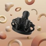Casa si Gradina - Decoratiuni - Obiecte decorative - Accesorii decorative - Organizator Condimente Sculptural Octopus, Negru, 23 cm - Infinity.ro