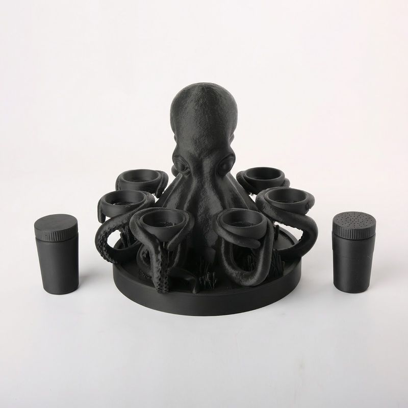 Casa si Gradina - Decoratiuni - Obiecte decorative - Accesorii decorative - Organizator Condimente Sculptural Octopus, Negru, 23 cm - Infinity.ro