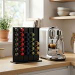 Electronice si Electrocasnice - Electrocasnice bucatarie - Preparare bauturi - Accesorii si consumabile aparate preparare bauturi - Suport Capsule Cafea Vertical Armonie, Negru, 25 cm - Infinity.ro