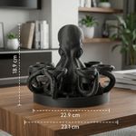 Casa si Gradina - Decoratiuni - Obiecte decorative - Accesorii decorative - Organizator Condimente Sculptural Octopus, Negru, 23 cm - Infinity.ro