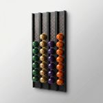 Electronice si Electrocasnice - Electrocasnice bucatarie - Preparare bauturi - Accesorii si consumabile aparate preparare bauturi - Suport Modular de Perete pentru Capsule Cafea, Negru, 26 cm - Infinity.ro