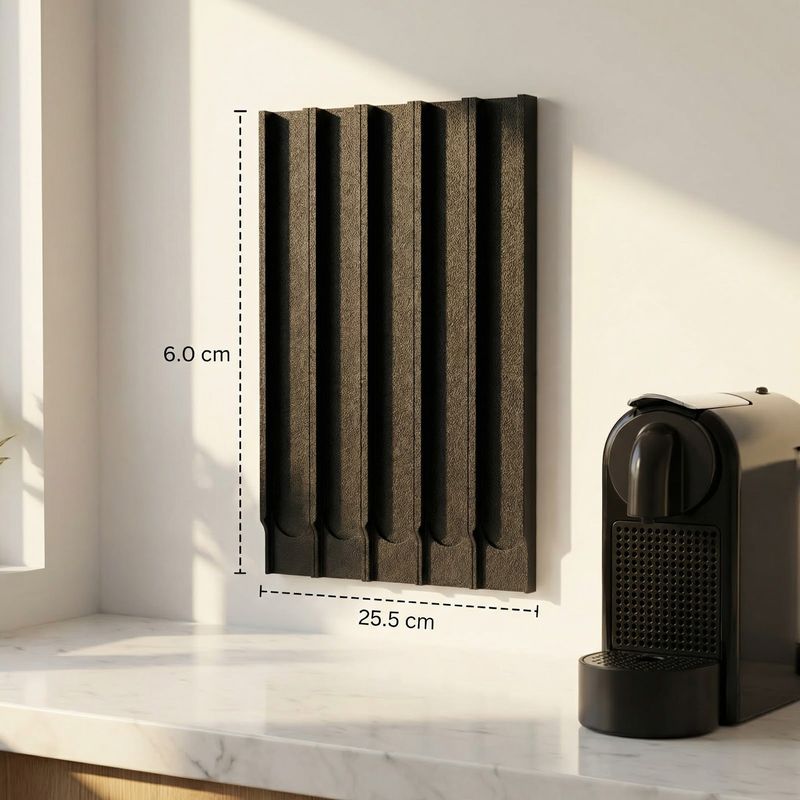Electronice si Electrocasnice - Electrocasnice bucatarie - Preparare bauturi - Accesorii si consumabile aparate preparare bauturi - Suport Modular de Perete pentru Capsule Cafea, Negru, 26 cm - Infinity.ro