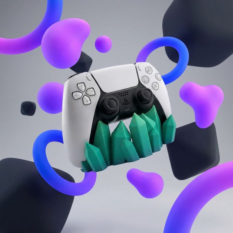 PC, gaming si accesorii - Gaming - Accesorii gaming - Accesorii console gaming - Suport Controller, Verde, 14cm, Design Cristale - Infinity.ro