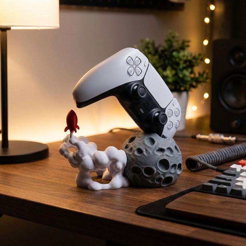 PC, gaming si accesorii - Gaming - Accesorii gaming - Accesorii console gaming - Suport Controller Cosmic, Gri, 9 cm - Infinity.ro