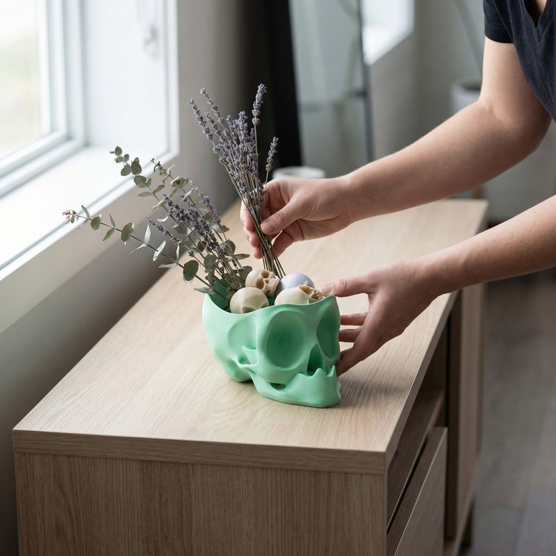 Casa si Gradina - Decoratiuni - Obiecte decorative - Vaze si boluri decorative - Bol Decorativ Craniu, Verde Menta, 15 cm - Infinity.ro