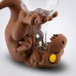Casa si Gradina - Bucatarie si vesela - Accesorii bar - Suporturi bauturi - Suport Sticla de Vin cu Dinozaur Decorativ, Maro, 13 cm - Infinity.ro