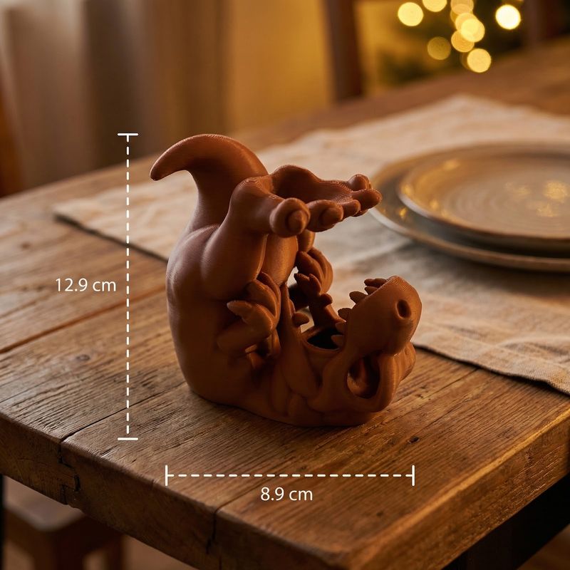Casa si Gradina - Bucatarie si vesela - Accesorii bar - Suporturi bauturi - Suport Sticla de Vin cu Dinozaur Decorativ, Maro, 13 cm - Infinity.ro