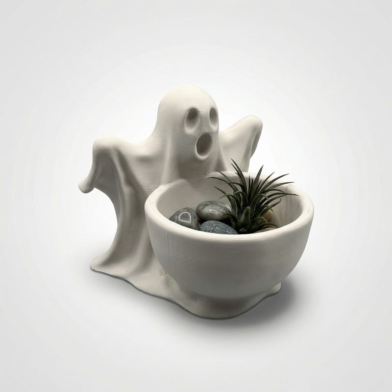 Casa si Gradina - Decoratiuni - Obiecte decorative - Vaze si boluri decorative - Bol Decorativ Fantomatic, Ivory White, 15 cm - Infinity.ro