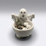 Casa si Gradina - Decoratiuni - Obiecte decorative - Vaze si boluri decorative - Bol Decorativ Fantomatic, Ivory White, 15 cm - Infinity.ro