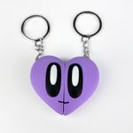 Market - Cadouri - Suveniruri - Set Brelocuri Inima Valentine's Day / Ziua Indragostitilor cu Magnet, 3D, Mov - Infinity.ro