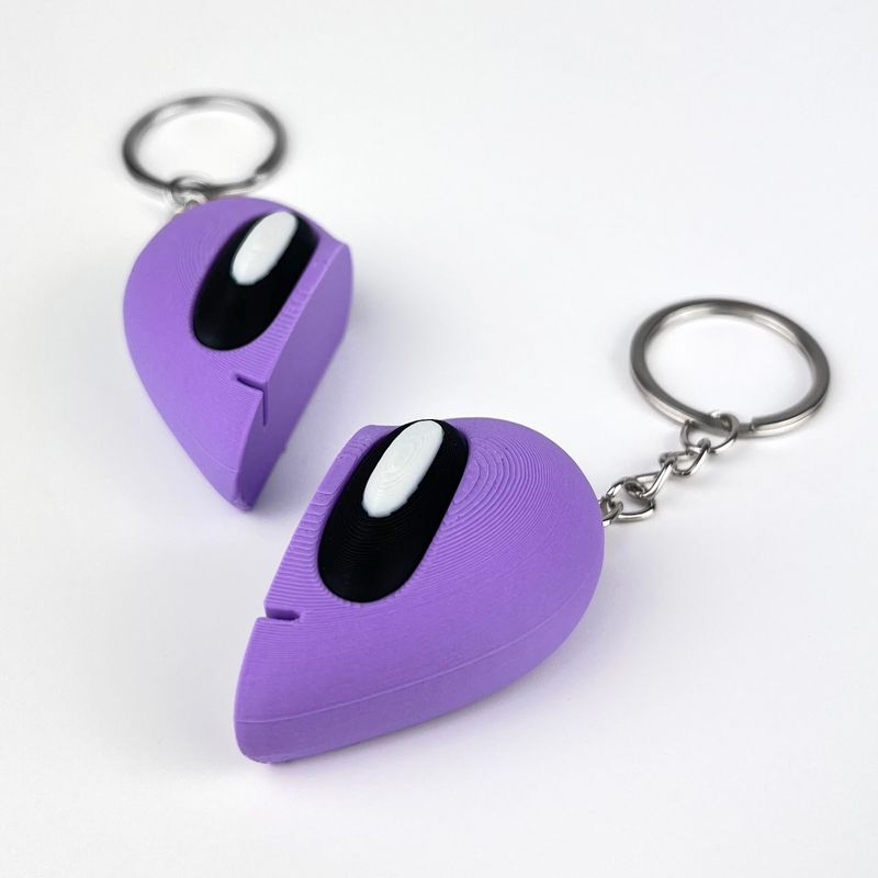 Market - Cadouri - Suveniruri - Set Brelocuri Inima Valentine's Day / Ziua Indragostitilor cu Magnet, 3D, Mov - Infinity.ro