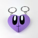 Market - Cadouri - Suveniruri - Set Brelocuri Inima Valentine's Day / Ziua Indragostitilor cu Magnet, 3D, Mov - Infinity.ro