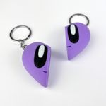 Market - Cadouri - Suveniruri - Set Brelocuri Inima Valentine's Day / Ziua Indragostitilor cu Magnet, 3D, Mov - Infinity.ro