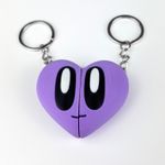 Market - Cadouri - Suveniruri - Set Brelocuri Inima Valentine's Day / Ziua Indragostitilor cu Magnet, 3D, Mov - Infinity.ro