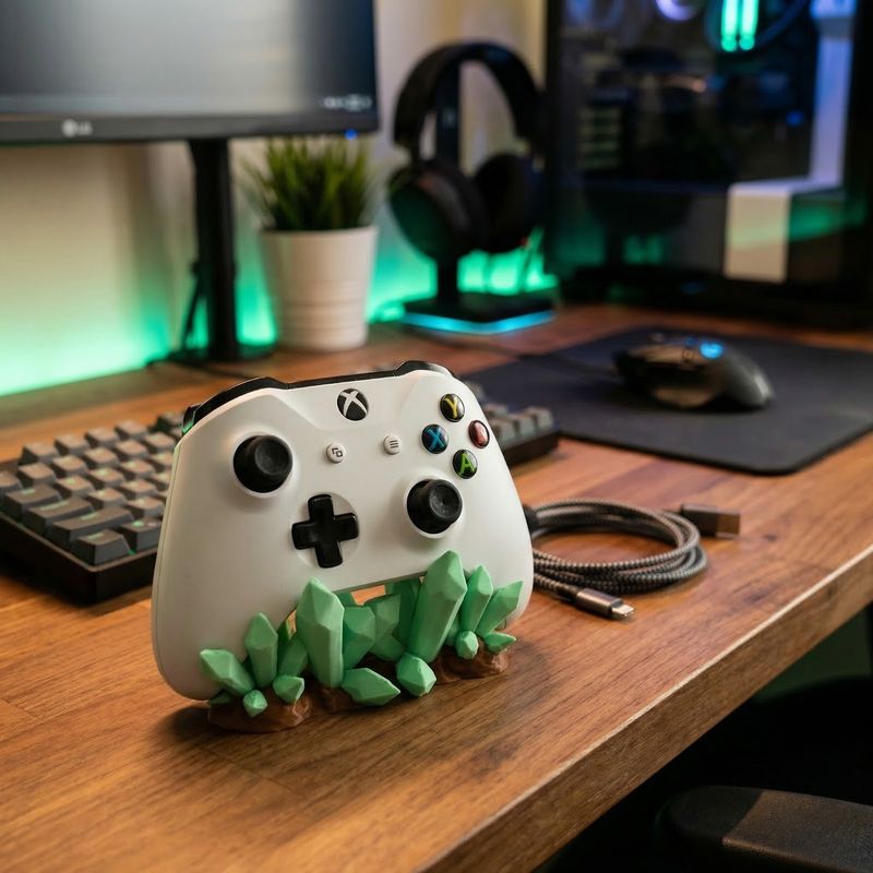 PC, gaming si accesorii - Gaming - Accesorii gaming - Accesorii console gaming - Suport Controller, 13 cm, Design Cristal Verde, Gaming - Infinity.ro