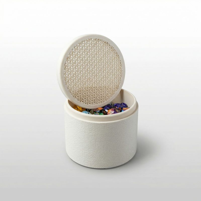 Casa si Gradina - Mobilier - Organizare si depozitare - Cutii depozitare - Cutie Depozitare Eleganta cu Capac si Model Impletit, Bej, 11 cm - Infinity.ro