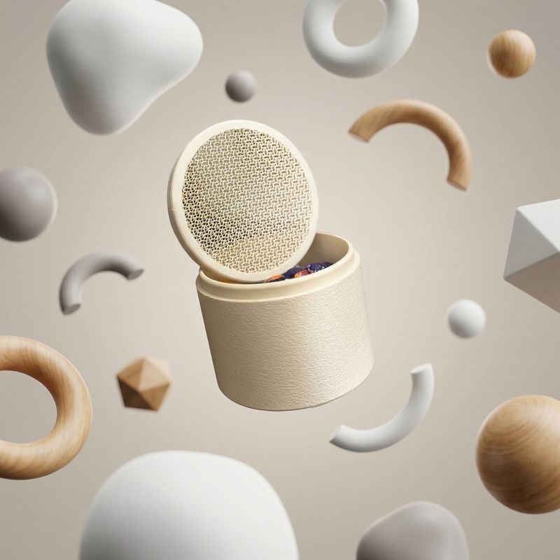 Casa si Gradina - Mobilier - Organizare si depozitare - Cutii depozitare - Cutie Depozitare Eleganta cu Capac si Model Impletit, Bej, 11 cm - Infinity.ro