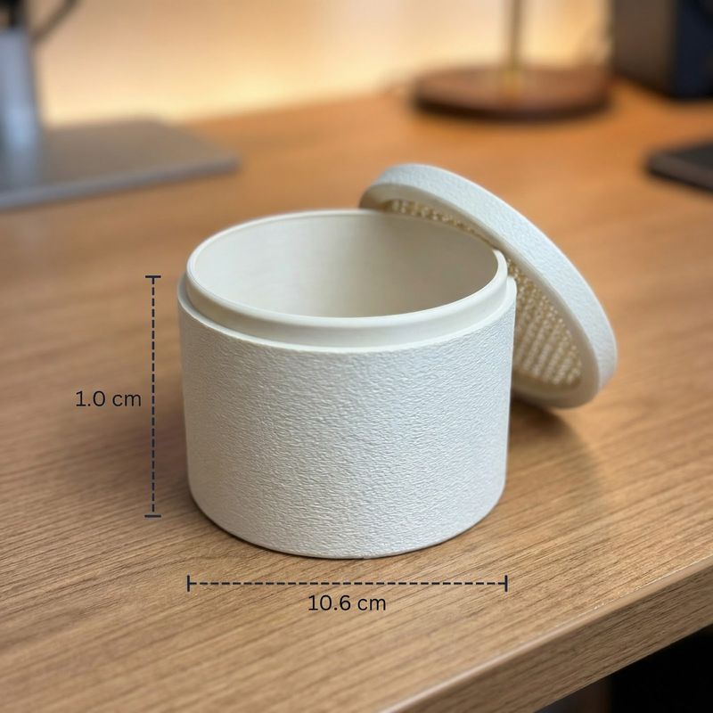 Casa si Gradina - Mobilier - Organizare si depozitare - Cutii depozitare - Cutie Depozitare Eleganta cu Capac si Model Impletit, Bej, 11 cm - Infinity.ro