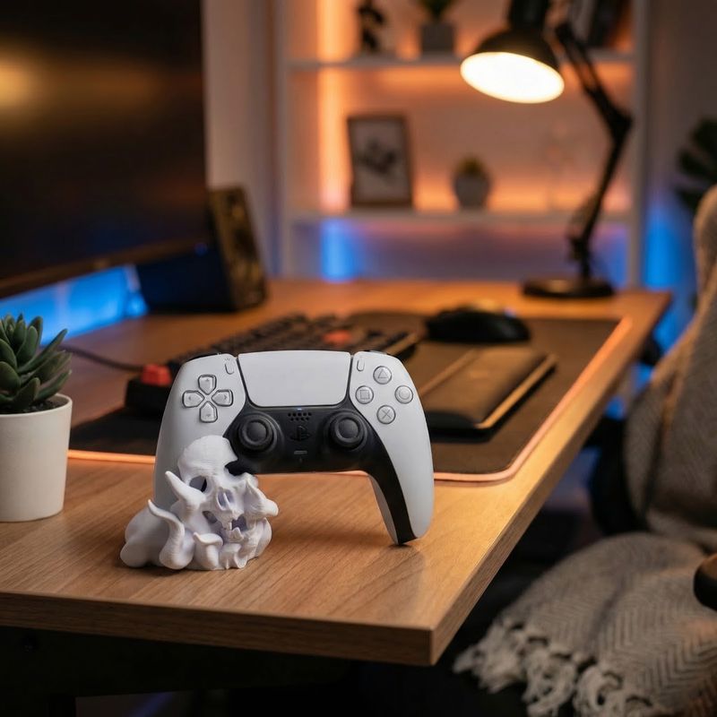 PC, gaming si accesorii - Gaming - Accesorii gaming - Accesorii console gaming - Suport Controller Sculptural, Alb, 10 cm - Infinity.ro