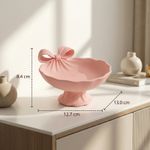 Casa si Gradina - Decoratiuni - Obiecte decorative - Vaze si boluri decorative - Bol Decorativ cu Funda Sculpturala, Roz, 13 cm - Infinity.ro