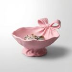 Casa si Gradina - Decoratiuni - Obiecte decorative - Vaze si boluri decorative - Bol Decorativ cu Funda Sculpturala, Roz, 13 cm - Infinity.ro