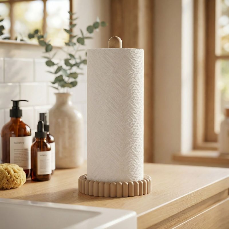 Casa si Gradina - Sanitare - Suporturi si accesorii baie - Accesorii baie - Suport prosoape, bej, design modern, 24 cm - Infinity.ro