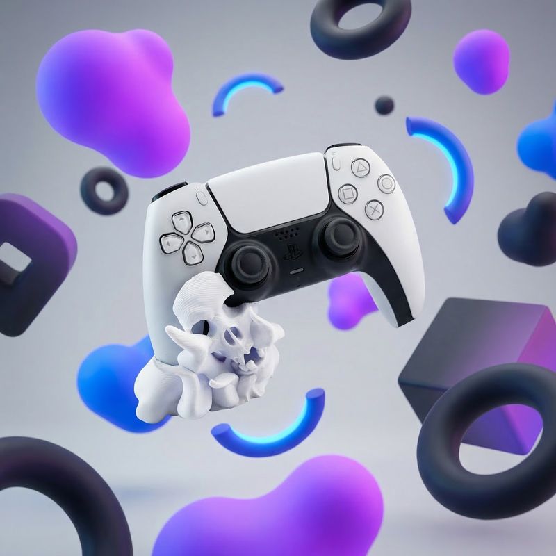 PC, gaming si accesorii - Gaming - Accesorii gaming - Accesorii console gaming - Suport Controller Sculptural, Alb, 10 cm - Infinity.ro